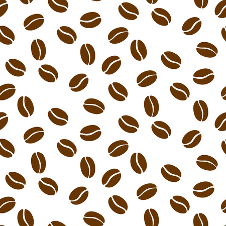 Coffee beans seamless vector repeat simple background. Hot drink coffee seeds repeat pattern texture.のイラスト素材