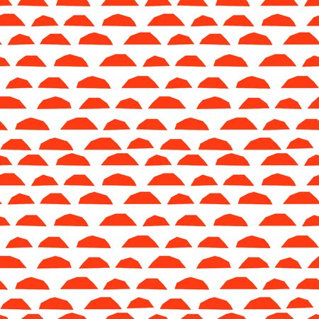 Abstract red hill shapes geometric seamless pattern. Simple geometry vector repeat texture.のイラスト素材