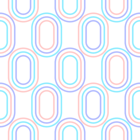Abstract oval shapes geometric seamless vector pattern in pastel colors.のイラスト素材