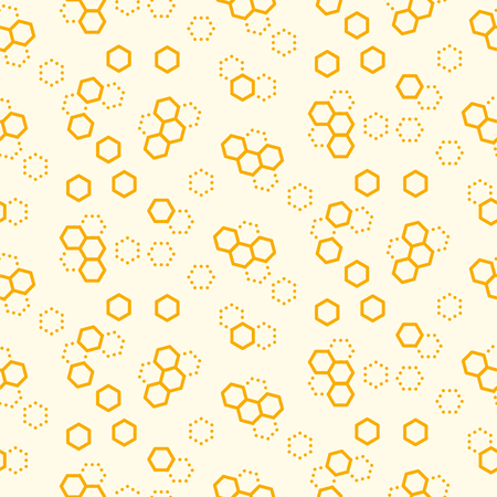 Honeycomb vector seamless pattern print. Yellow honey cells background for packaging and honey label.のイラスト素材