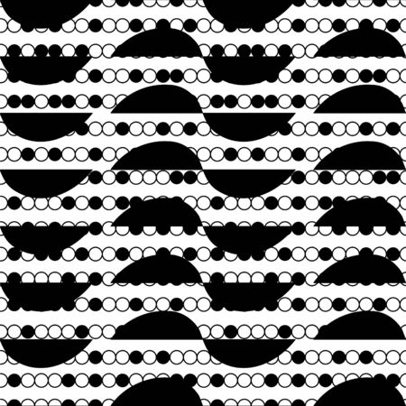 Seamless vector pattern with small black shapes. Simple geometric repeat background.のイラスト素材