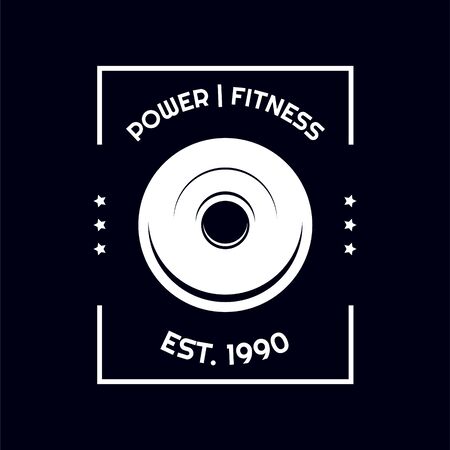 T shirt barbell weights design gym sport vector illustration template. T-shirt fitness print design on dark.のイラスト素材