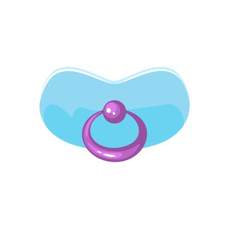 Baby dummy soother isolated on white vector. Infant mouth pacifier.のイラスト素材