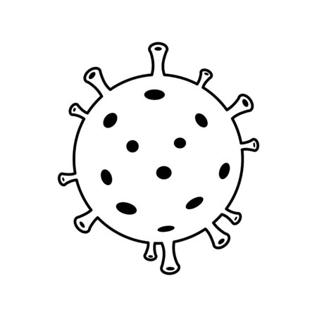 Virus bacteria cell vector icon illustration isolated on white background.のイラスト素材