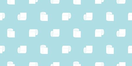 Toilet paper seamless pattern vector. Paper rolls blue background.のイラスト素材