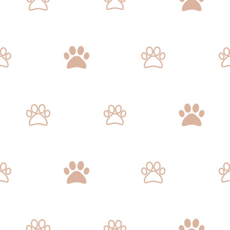 Seamless background with cat and dog paws prints vector.のイラスト素材
