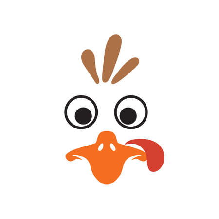 Turkey face thanksgiving character funny humor vector icon for laser cut projectsのイラスト素材