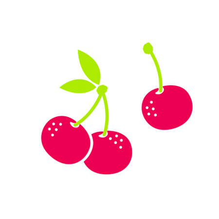 Ilustración de Vector cherry flat style illustration isolated on a white background - Imagen libre de derechos