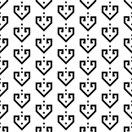 Tribal seamless pattern Aztec black and white background texture for fabric print. Geometric shapes designsのイラスト素材