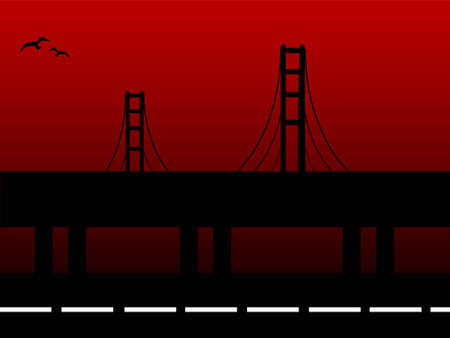 suspension bridge on gradient background

の写真素材