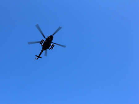 Helicopter in the sky