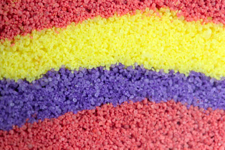 strips of colored sandの写真素材