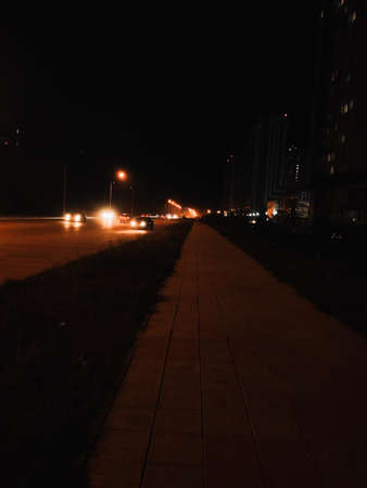 blurry lights of the night city, nightlifeの写真素材