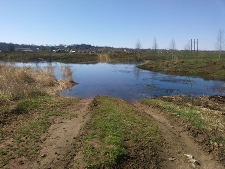 flooded roadの写真素材