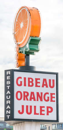 The Mythical Orange Julep Fast Food Restaurant in Montreal, Quebec, Canadaのeditorial素材