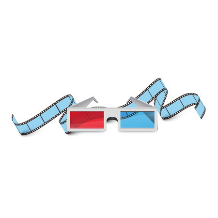 Cinema Films and 3D glassesのイラスト素材