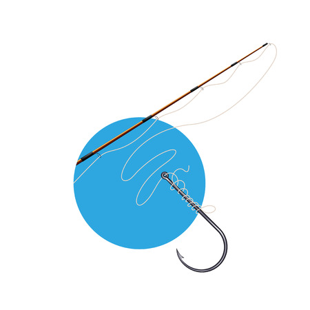 fishing equipment icon ,Fishing rod and fishing hookのイラスト素材