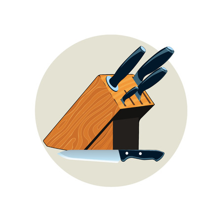 A set of kitchen knives, Kitchen knife iconのイラスト素材
