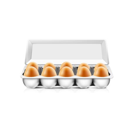 Vector egg box isolated on white backgroundのイラスト素材