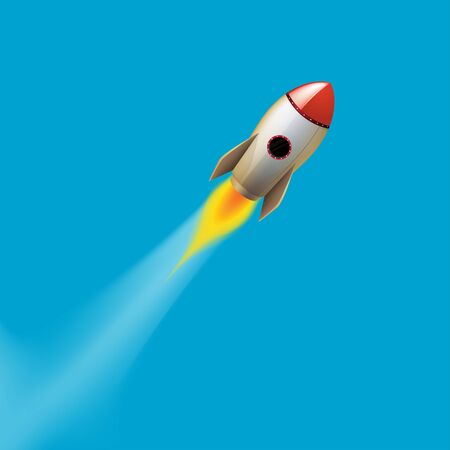 Vector rocket was launched into spaceのイラスト素材