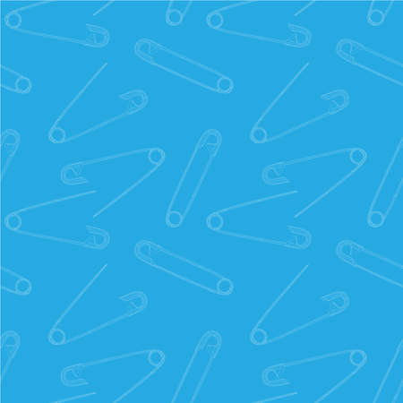 seamless pattern of safety pins. Sewing craft background.のイラスト素材