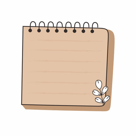 Brown paper note with plant icon vector designのイラスト素材