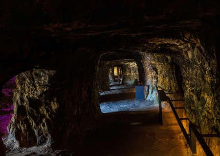 Interior shot of the Casemates de la PÃ©trusse in Luxembourg during autumn
