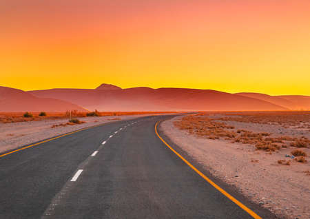 Mountains of the Namib Desert in the sunset in Sossusvlei in Namibia during summerの写真素材