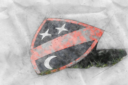 Sketch of an ancient shield from the middle ageの写真素材
