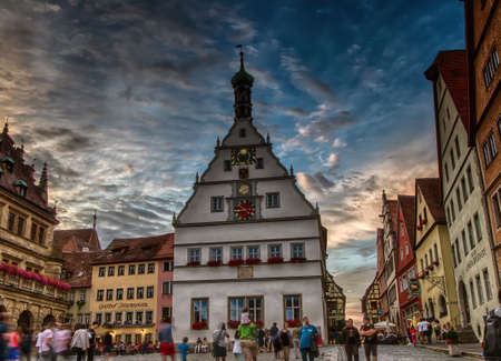 Picture of a building in the ancient town of Rothenburg ob der Tauber, Bavaria, Germanyのeditorial素材
