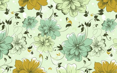 Floral Vintage Wallpaper - Gold Themeの写真素材