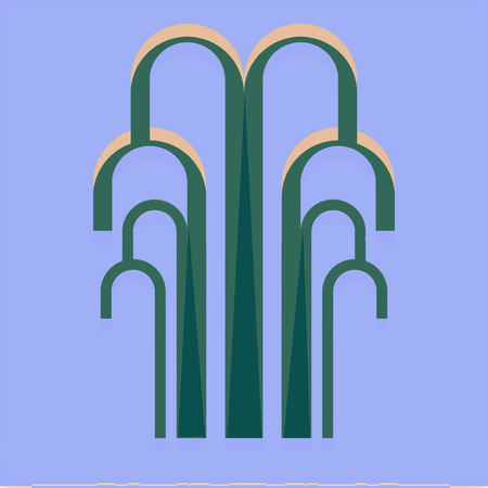 Artistic Tree Sticks - Blue & Green Themeの写真素材