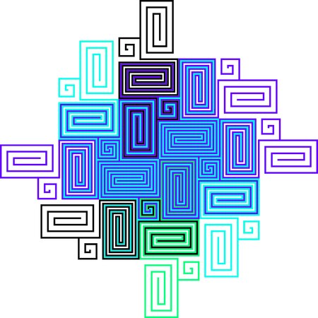 Multicolor Labyrinth Artwork - BlueThemeの写真素材