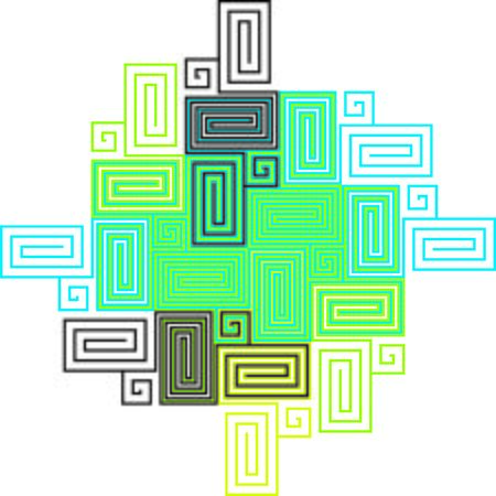 Multicolor Labyrinth Artwork - Green Themeの写真素材