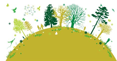 Growing Nature - Earth Protection - Gold Eco Designの写真素材