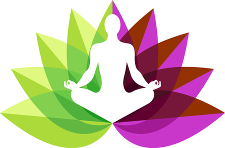 Yoga Balance - Green & Purpleの写真素材