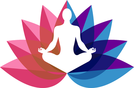 Yoga Balance - Purple & Blueの写真素材