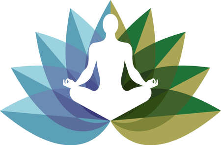 Yoga Balance - Green & Blueの写真素材