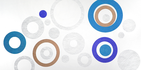 Creative Circles - Gold, Turquoise, Blue In Silver Grey Backgroundの写真素材