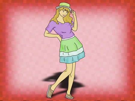 Stylish Young Girl Enjoying The Momentの写真素材