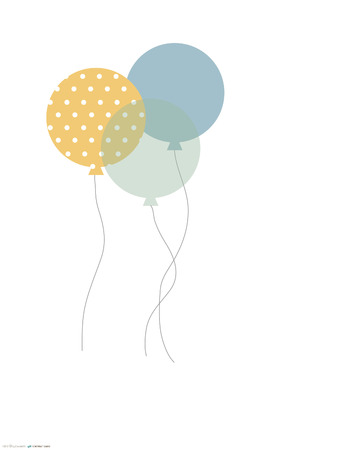 Set of Gold and Blue Balloons For Quote Imagesの写真素材