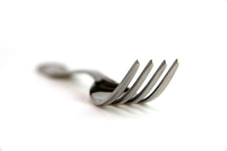 metal fork - close upの写真素材