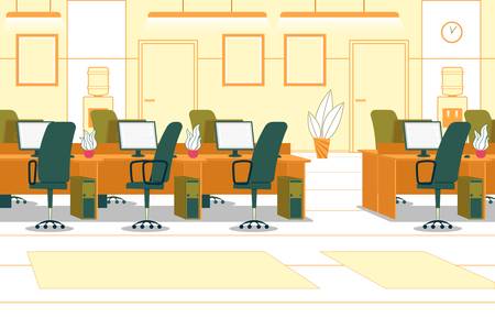 Bright Banner, Business Interior Open Office.のイラスト素材