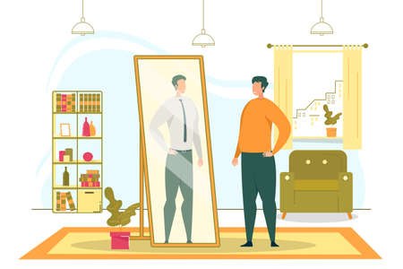 Dreaming About Business Career Flat Vector Conceptのイラスト素材
