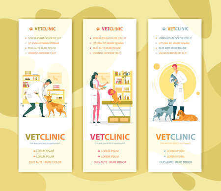 Veterinary Medical Services and Pets Stores Set.のイラスト素材