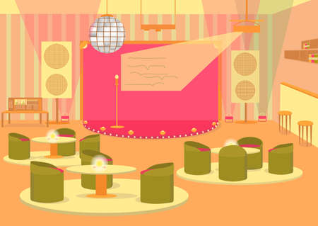 Celebration Hall for Party or Wedding with Stage.のイラスト素材