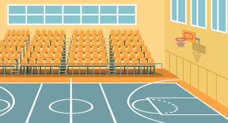 School Sports Hall for Trainings, Games and Eventsのイラスト素材