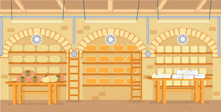Cheese Cellar with Modern Equipment for Storage.のイラスト素材