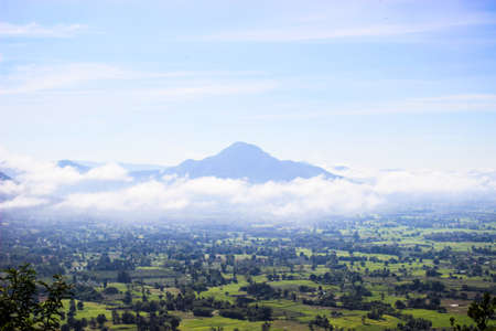 Good atmosphere in the morning at Phu Thok mist Loei province in Thailand.の写真素材