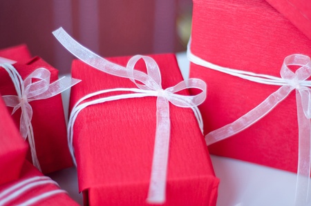 Present packets with  bows